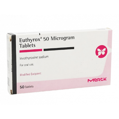 EUTHYROX 50 MCG ( LEVOTHYROXINE SODIUM ) FOR ORAL USE 50 TABLETS
